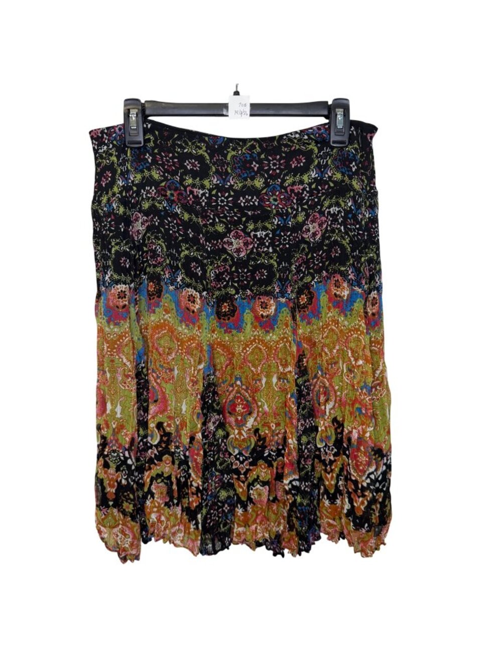 Uniform Petite John Paul Richard Boho Paisley Floral Pleated Midi Skirt PMedium